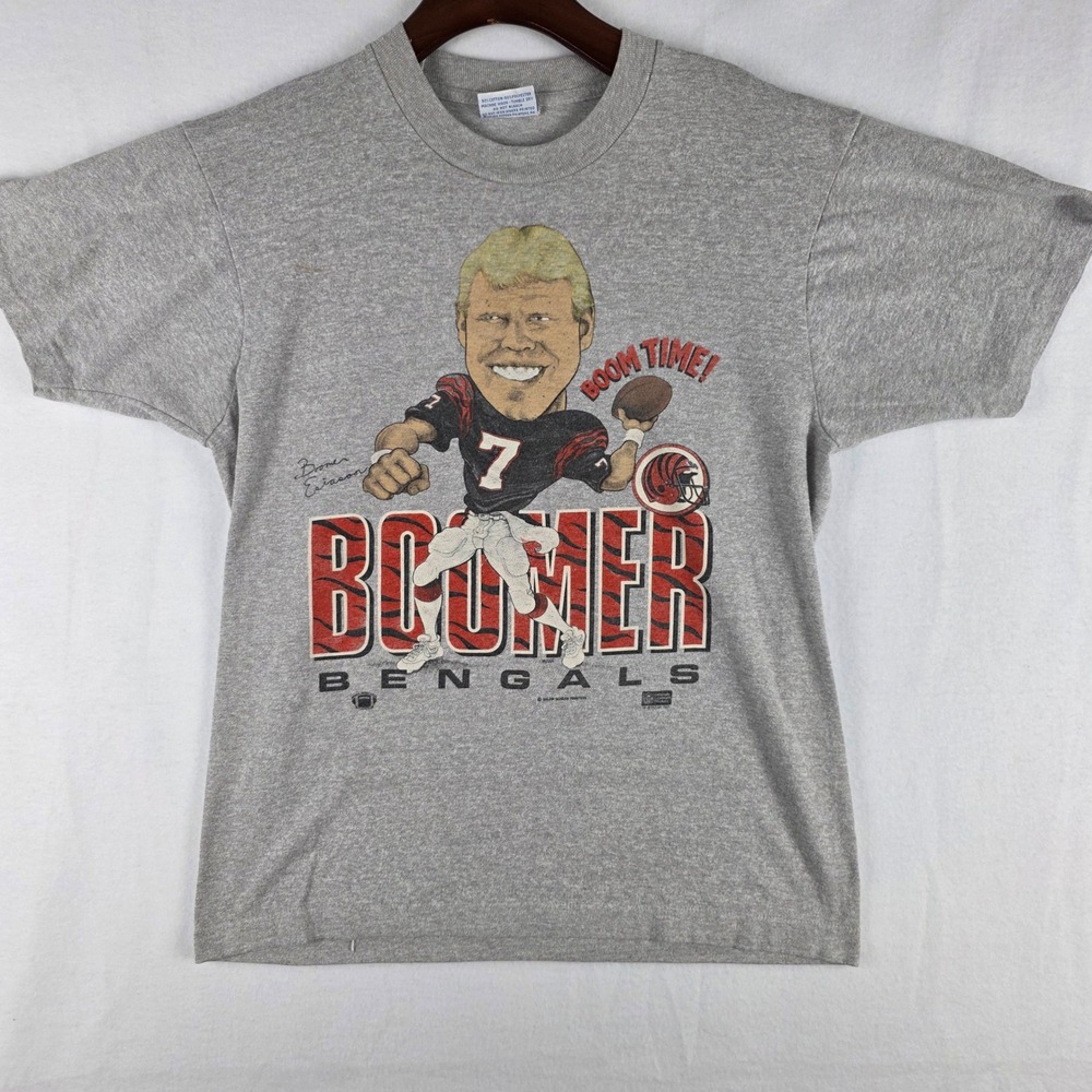 Salem Sportswear Youth Gray Vintage Boomer Esiason Bengals Graphic Tee Size L